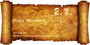 Rusz Norbert névjegykártya